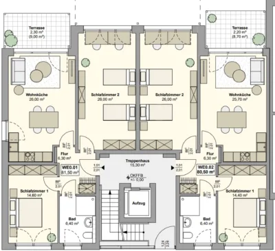 Moderne 3,5 Zimmerwohnung im NEUBAU mit WBS ab 01.11.2026 in Bochum-Westenfeld, 44867 Bochum, Erdgeschosswohnung