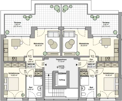 Moderne 2,5 Zimmerwohnung im NEUBAU mit WBS ab 01.11.2026 in Bochum-Westenfeld, 44867 Bochum, Dachgeschosswohnung